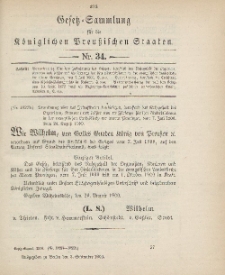 Gesetz-Sammlung für die Königlichen Preussischen Staaten, 3. September 1900, nr. 34.