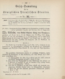 Gesetz-Sammlung für die Königlichen Preussischen Staaten, 26. September 1900, nr. 36.