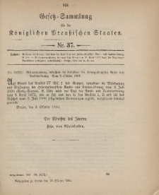 Gesetz-Sammlung für die Königlichen Preussischen Staaten, 18. Oktober 1900, nr. 37.