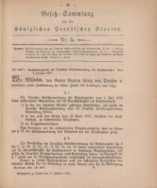 Gesetz-Sammlung für die Königlichen Preussischen Staaten, 17. Februar, 1880, nr. 5.