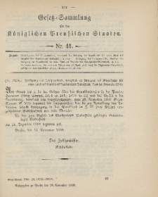 Gesetz-Sammlung für die Königlichen Preussischen Staaten, 28. November 1900, nr. 41.