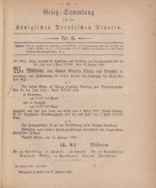 Gesetz-Sammlung für die Königlichen Preussischen Staaten, 27. Februar, 1880, nr. 6.