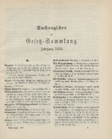 Gesetz-Sammlung für die Königlichen Preussischen Staaten (Sachregister), 1900