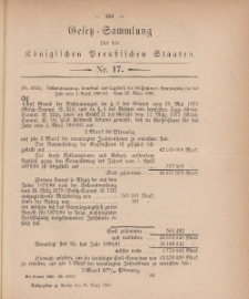 Gesetz-Sammlung für die Königlichen Preussischen Staaten, 28. März, 1880, nr. 17.