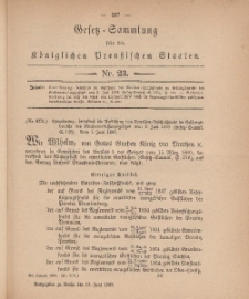 Gesetz-Sammlung für die Königlichen Preussischen Staaten, 18. Juni, 1880, nr. 23.