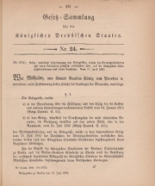 Gesetz-Sammlung für die Königlichen Preussischen Staaten, 19. Juni, 1880, nr. 24.