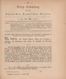 Gesetz-Sammlung für die Königlichen Preussischen Staaten, 3. August, 1880, nr. 28.