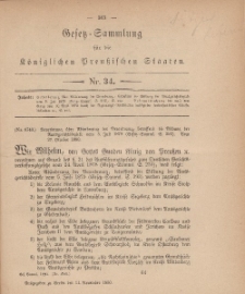 Gesetz-Sammlung für die Königlichen Preussischen Staaten, 11. November, 1880, nr. 34.