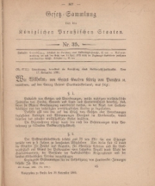 Gesetz-Sammlung für die Königlichen Preussischen Staaten, 19. November, 1880, nr. 35.