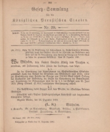 Gesetz-Sammlung für die Königlichen Preussischen Staaten, 31. Dezember, 1880, nr. 39.