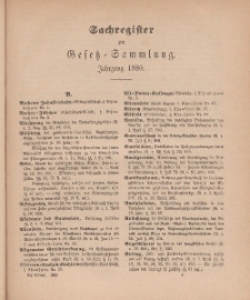 Gesetz-Sammlung für die Königlichen Preussischen Staaten (Sachregister), 1880
