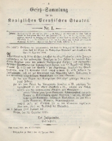 Gesetz-Sammlung für die Königlichen Preussischen Staaten, 12. Januar 1901, nr. 1.