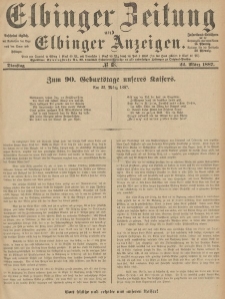 Elbinger Zeitung und Elbinger Anzeigen, Nr. 68 Dienstag 22. März 1887