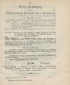 Gesetz-Sammlung für die Königlichen Preussischen Staaten, 21. März 1901, nr. 8.