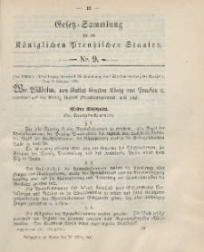 Gesetz-Sammlung für die Königlichen Preussischen Staaten, 26. März 1901, nr. 9.