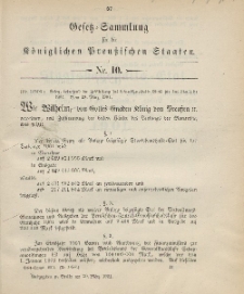 Gesetz-Sammlung für die Königlichen Preussischen Staaten, 30. März 1901, nr. 10.
