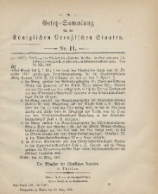 Gesetz-Sammlung für die Königlichen Preussischen Staaten, 30. März 1901, nr. 11.