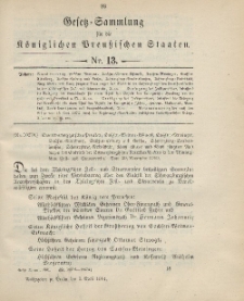 Gesetz-Sammlung für die Königlichen Preussischen Staaten, 3. April 1901, nr. 13.