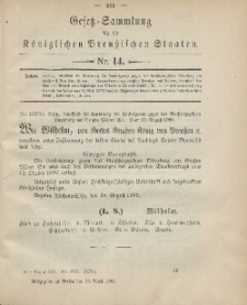 Gesetz-Sammlung für die Königlichen Preussischen Staaten, 10. April 1901, nr. 14.