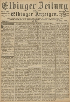 Elbinger Zeitung und Elbinger Anzeigen, Nr. 69 Mittwoch 23. März 1887
