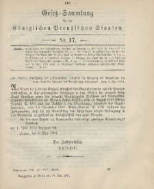Gesetz-Sammlung für die Königlichen Preussischen Staaten, 14. Mai 1901, nr. 17.