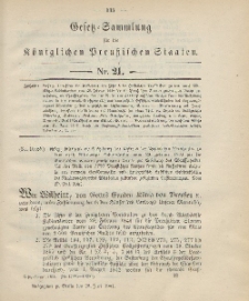 Gesetz-Sammlung für die Königlichen Preussischen Staaten, 28. Juni 1901, nr. 21.