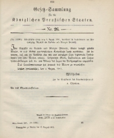 Gesetz-Sammlung für die Königlichen Preussischen Staaten, 6. August 1901, nr. 26.