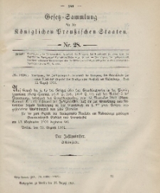 Gesetz-Sammlung für die Königlichen Preussischen Staaten, 26. August 1901, nr. 28.