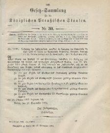 Gesetz-Sammlung für die Königlichen Preussischen Staaten, 27. September 1901, nr. 30.