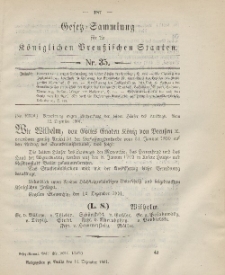 Gesetz-Sammlung für die Königlichen Preussischen Staaten, 14. Dezember 1901, nr. 35.