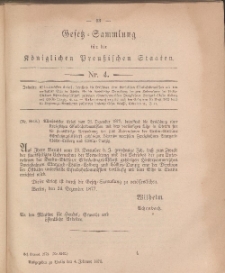 Gesetz-Sammlung für die Königlichen Preussischen Staaten, 4. Februar, 1878, nr. 4.