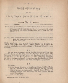 Gesetz-Sammlung für die Königlichen Preussischen Staaten, 4. März, 1878, nr. 9.
