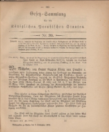 Gesetz-Sammlung für die Königlichen Preussischen Staaten, 9. November, 1878, nr. 30.