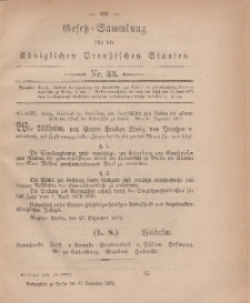 Gesetz-Sammlung für die Königlichen Preussischen Staaten, 31. Dezember, 1878, nr. 33.