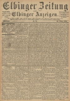 Elbinger Zeitung und Elbinger Anzeigen, Nr. 75 Mittwoch 30. März 1887