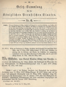 Gesetz-Sammlung für die Königlichen Preussischen Staaten, 31. März 1892, nr. 6.