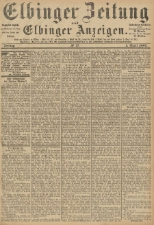 Elbinger Zeitung und Elbinger Anzeigen, Nr. 77 Freitag 1. April 1887