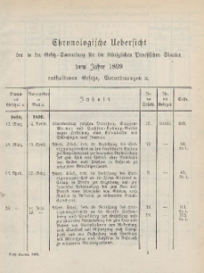 Gesetz-Sammlung für die Königlichen Preussischen Staaten (Chronologische Uebersicht), 1899