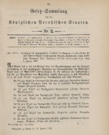 Gesetz-Sammlung für die Königlichen Preussischen Staaten, 19. Januar 1899, nr. 2.