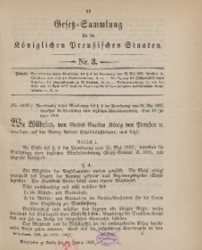 Gesetz-Sammlung für die Königlichen Preussischen Staaten, 30. Januar 1899, nr. 3.
