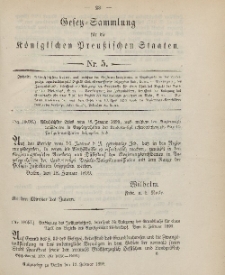 Gesetz-Sammlung für die Königlichen Preussischen Staaten, 13. Februar 1899, nr. 5.