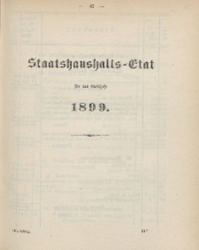 Gesetz-Sammlung für die Königlichen Preussischen Staaten, (Staatshaushalts-Etat für das Etatsjahr 1899)