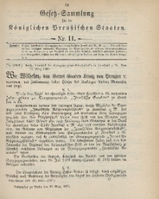 Gesetz-Sammlung für die Königlichen Preussischen Staaten, 30. März 1899, nr. 11.
