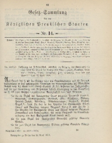 Gesetz-Sammlung für die Königlichen Preussischen Staaten, 26. April 1899, nr. 14.