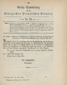 Gesetz-Sammlung für die Königlichen Preussischen Staaten, 14. Juni 1899, nr. 18.