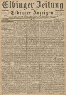 Elbinger Zeitung und Elbinger Anzeigen, Nr. 81 Mittwoch 6. April 1887