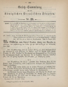 Gesetz-Sammlung für die Königlichen Preussischen Staaten, 20. September 1899, nr. 29.