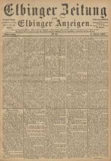 Elbinger Zeitung und Elbinger Anzeigen, Nr. 82 Donnerstag 7. April 1887
