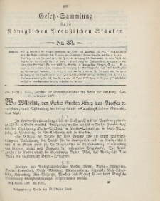 Gesetz-Sammlung für die Königlichen Preussischen Staaten, 13. Oktober 1899, nr. 33.