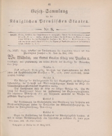 Gesetz-Sammlung für die Königlichen Preussischen Staaten, 27. März 1902, nr. 8.